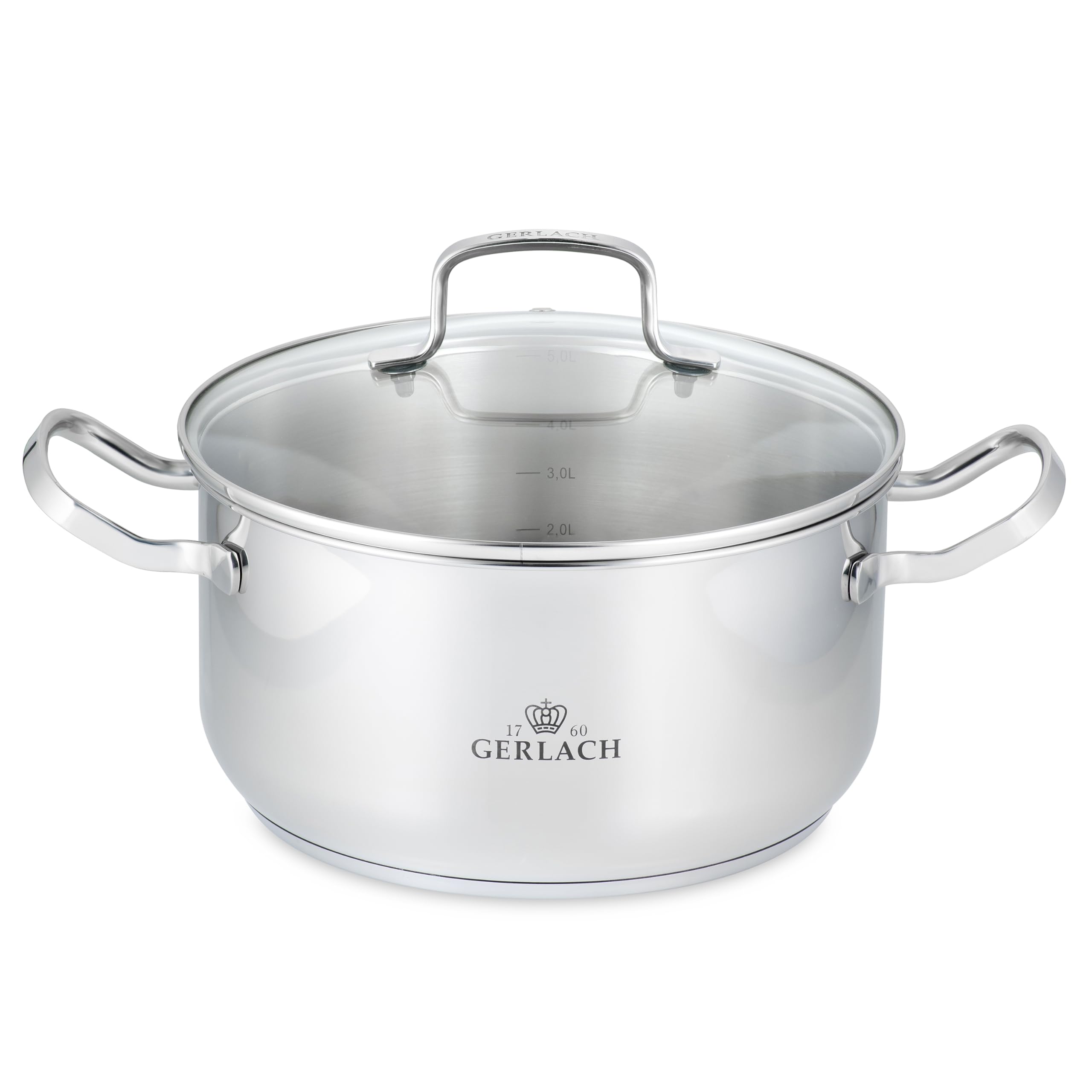 Marmite Gerlach Simple 24 cm 4,5 L faitout en acier 18/10 avec couvercle