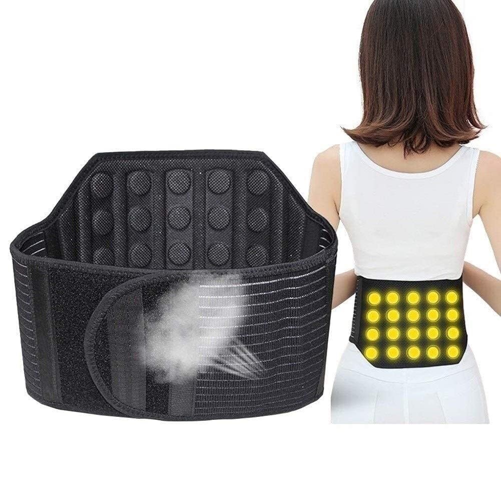 Faja Lumbar Cinturón De Soporte Lumbar con Terapia Magnética Autocalentable Y 21 Imanes Que Liberan Calor Cinturón Apoyo Lumbar(XL)