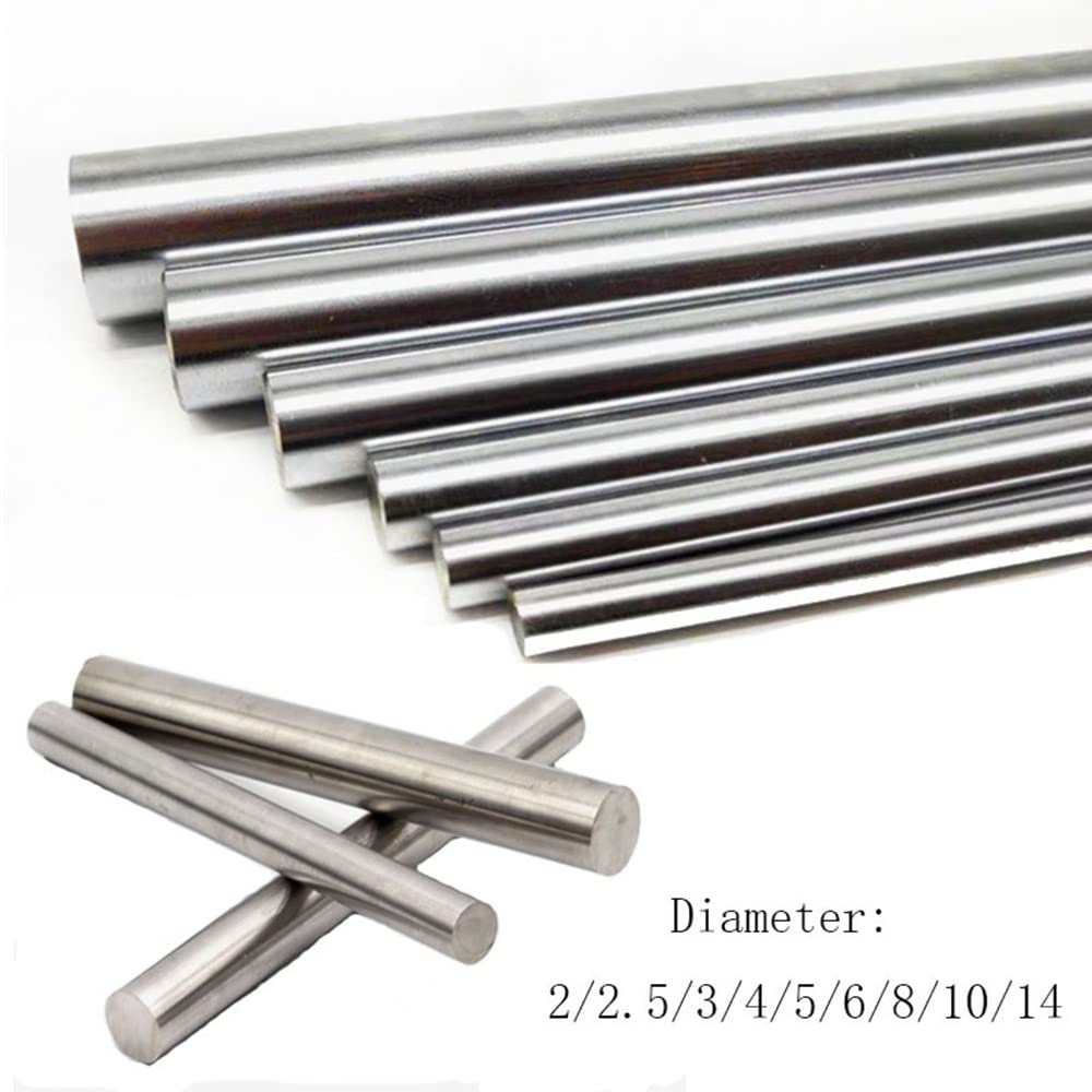 JEEIJ Varillas De Acero Inoxidable, Barra Redonda Métrica De Eje Lineal De 6mm, 6,5mm, 7mm, 7,5mm, 8mm, 8,5mm, 9,5mm, 9mm, 10mm, Material Rectificado