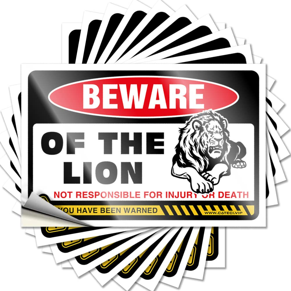 Fzfn Men's Colour Darts Quote - Beware Of Lion Helmet Waterproof Vinyl Sticker(12X18cm)