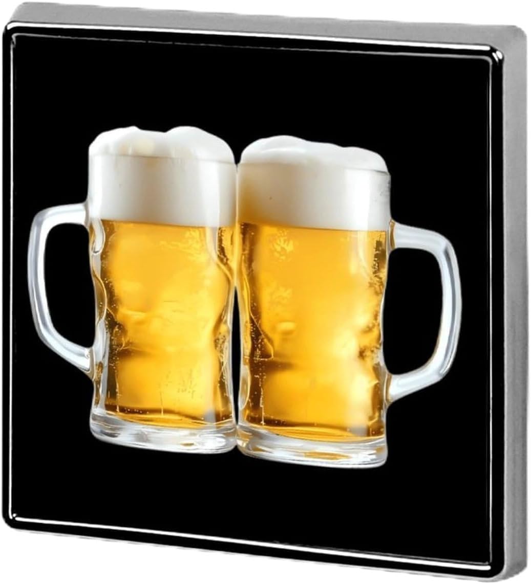 Two Mugs of Beer Metal Badge Pins 0.7" Square Brooches