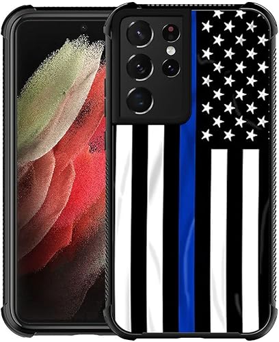 Vista 53 de Funda compatible con Samsung Galaxy S23 Ultra, diseño gráfico de bandera estadounidense en blanco y negro, acrílico, a prueba de golpes