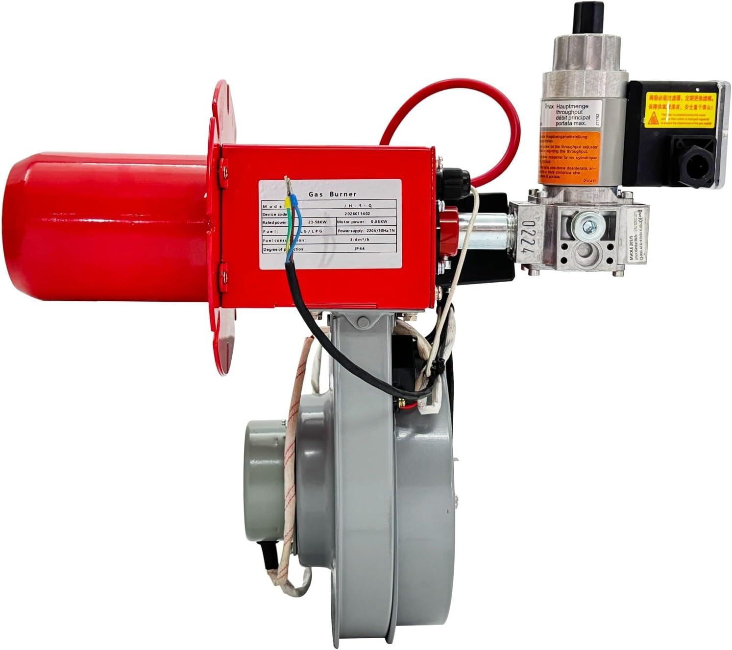 Automatic Flame Control Gas Burner Industrial Natural Gas Burner 23-58KW LG LPG Compatible Energy Saving for Gas Boiler, Asphalt Mixing Plant, Hot Blast Stove & Industrial Kiln 220V/1PH