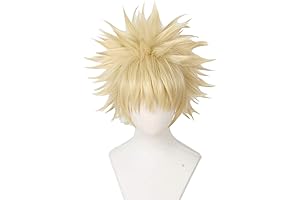 Anime Bakugo Cosplay Wig Short Blonde Hair Halloween Costume Full Wig