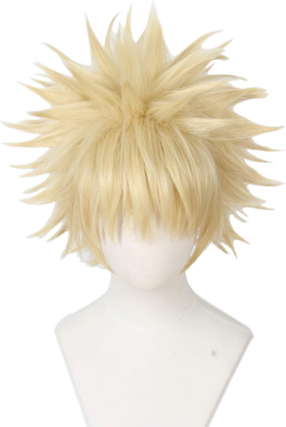 – Linfairy Anime Cosplay Wig Short Blonde Hair Halloween Costume Full Wig