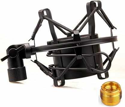 Miwayer Universal Microphone Shock Mount, state-of-the-art spider web anti-vibration structure compatible with 1.8-2.1 inch 48-54mm large diameter condenser microphones, such as AT 2020 USB MXL440 550 RODE NT1