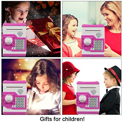 Totola Piggy Bank Electronic Mini Atm For Kids Baby Toy, Safe Coin Banks Money Saving Box Password Code Lock For Children,Boys Girls Best Gift(Pink) #TOP6