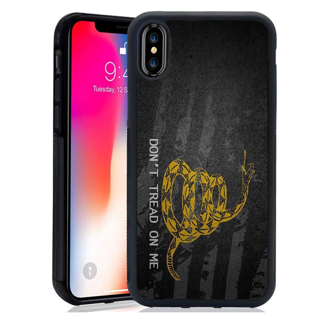 XUNBOTINGS for iPhone Case -Don't Tread on Me-Soft TPU+Luxury Tempered Mirror Protective for iPhone Case (for iPhone XR)