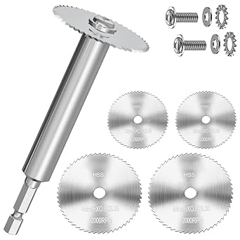 PVC Pipe Inside Cutter 4Pcs Saw Blades (32mm*2,44mm*2) with 1/4 Hex Shank Shaft Plumbing Inside Cutter Internal Plastic ABS Pipe Cutter Replacement Blades Fit 1-1/4 & 1-3/4 Or Larger Diameter