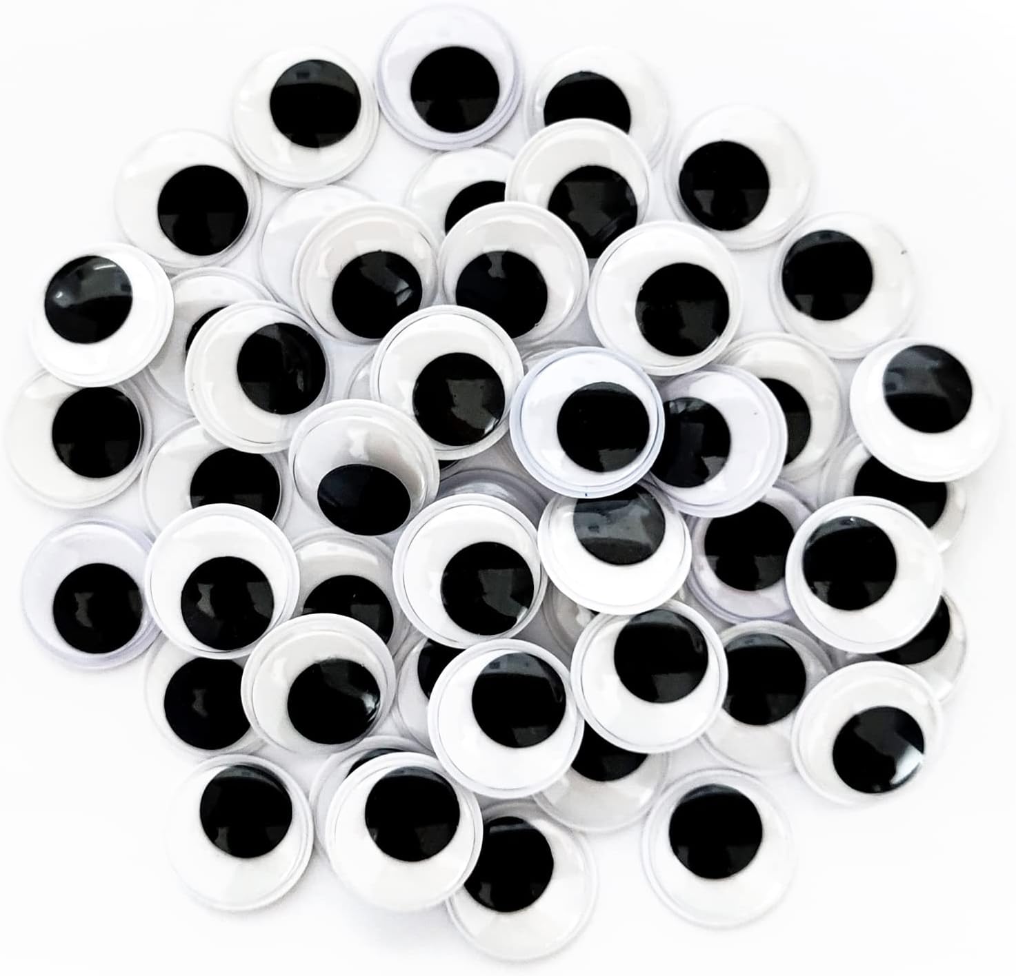 200 Pcs 20mm Black White Wiggle Googly Eyes with Self Adhesive, Googly Eyes for DIY Crafts Decoration