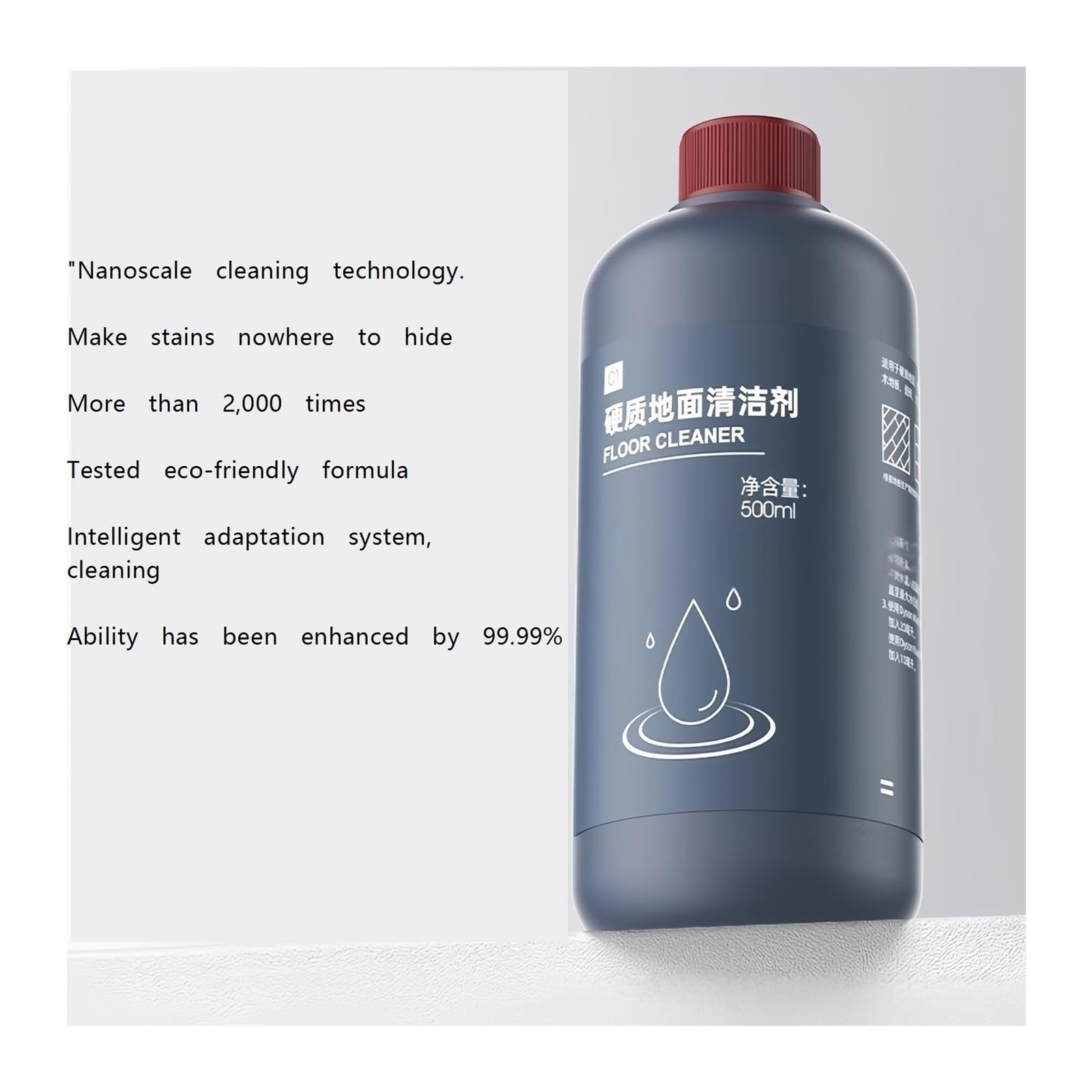 Detergente concentrato for pavimenti duri da 500 ml, formula senza aloni e ad asciugatura rapida, compatibile con la lavasciuga pavimenti Dyson Washg1, delicato su piastrelle e superfici in legno.