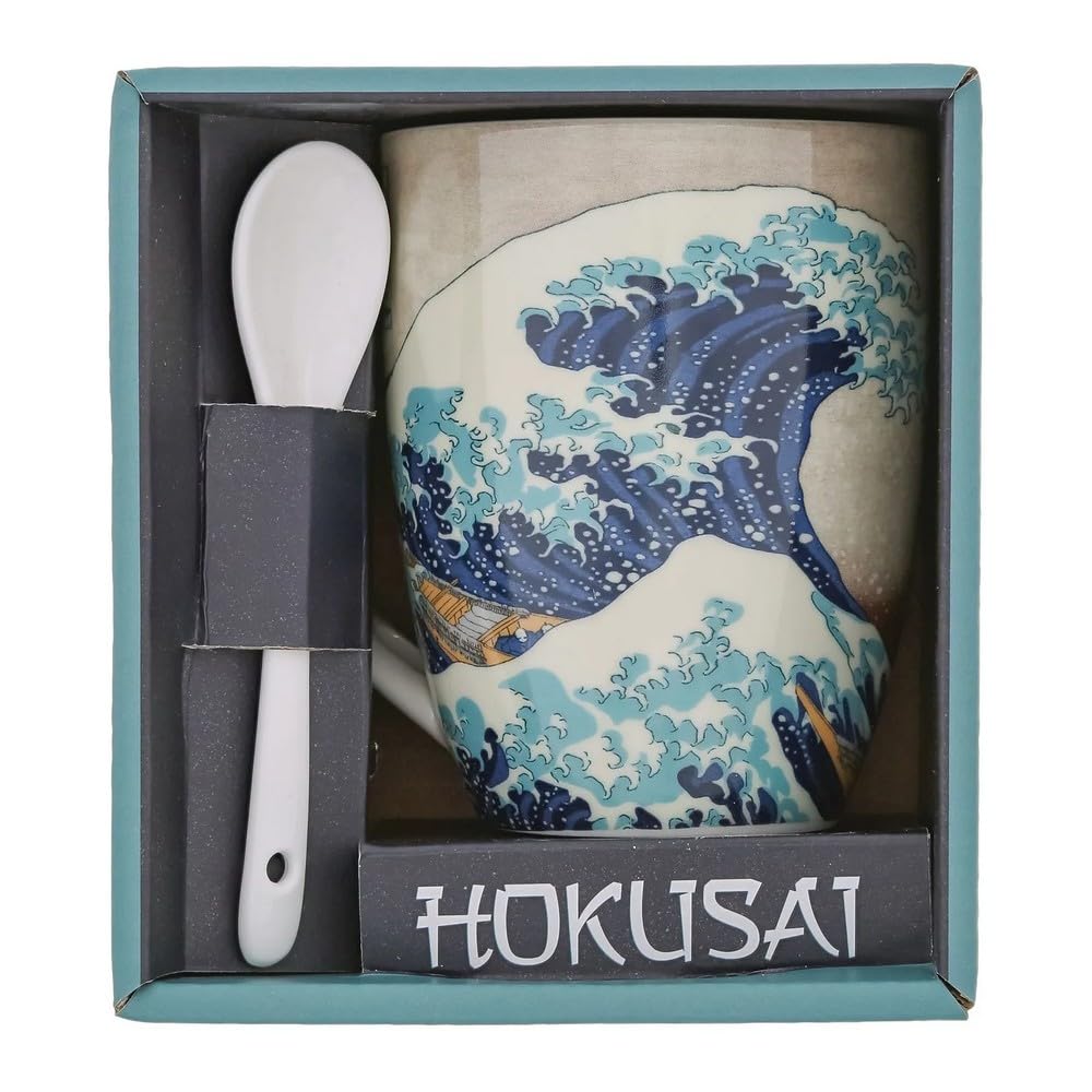 Enesco France Katsushika Hokusai Mug and Spoon (Great Wave of Kanagawa)