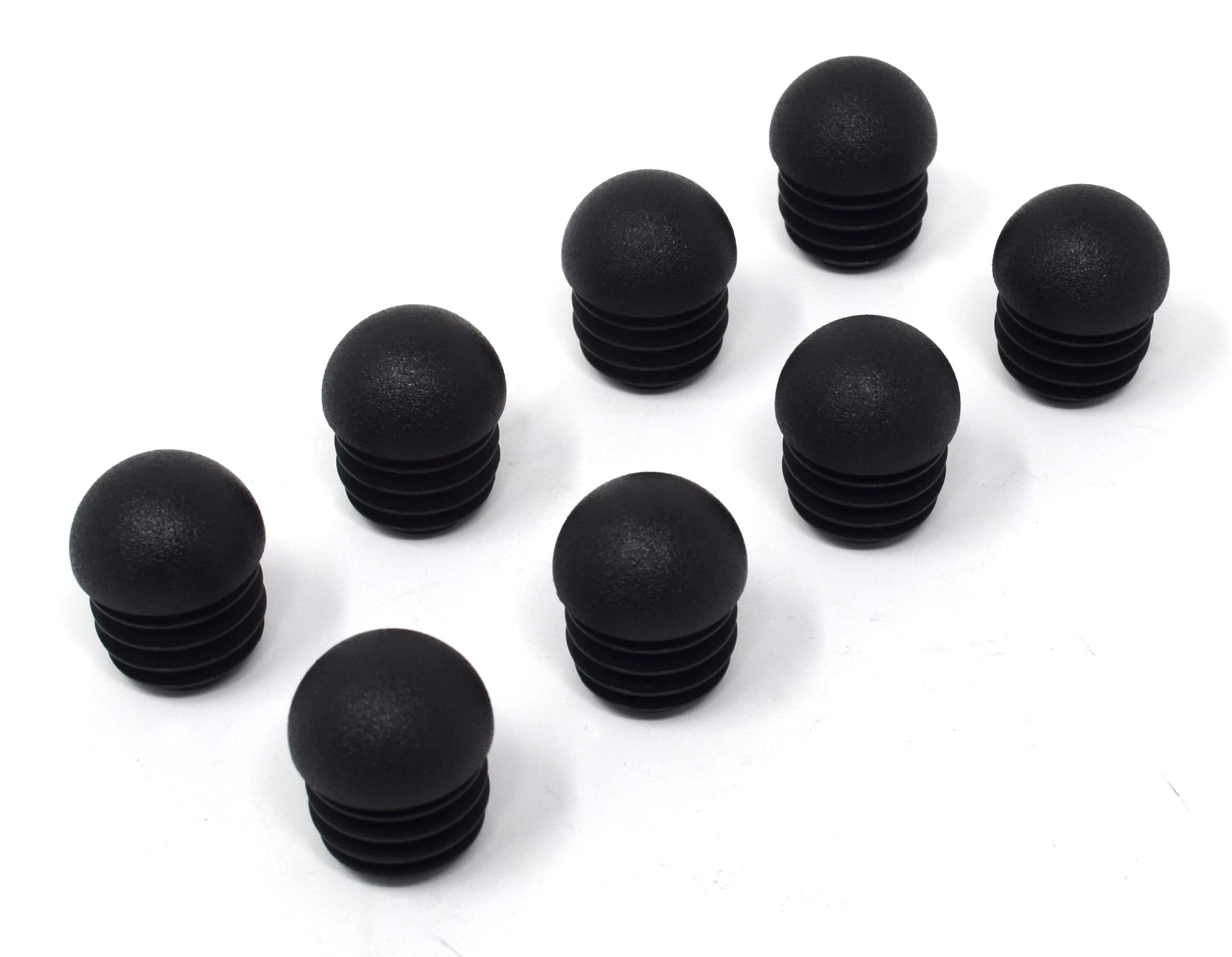 Design61 8 tappi lamellari per tubi rotondi con testa a sfera, diametro 20 – 20,5 mm, colore nero