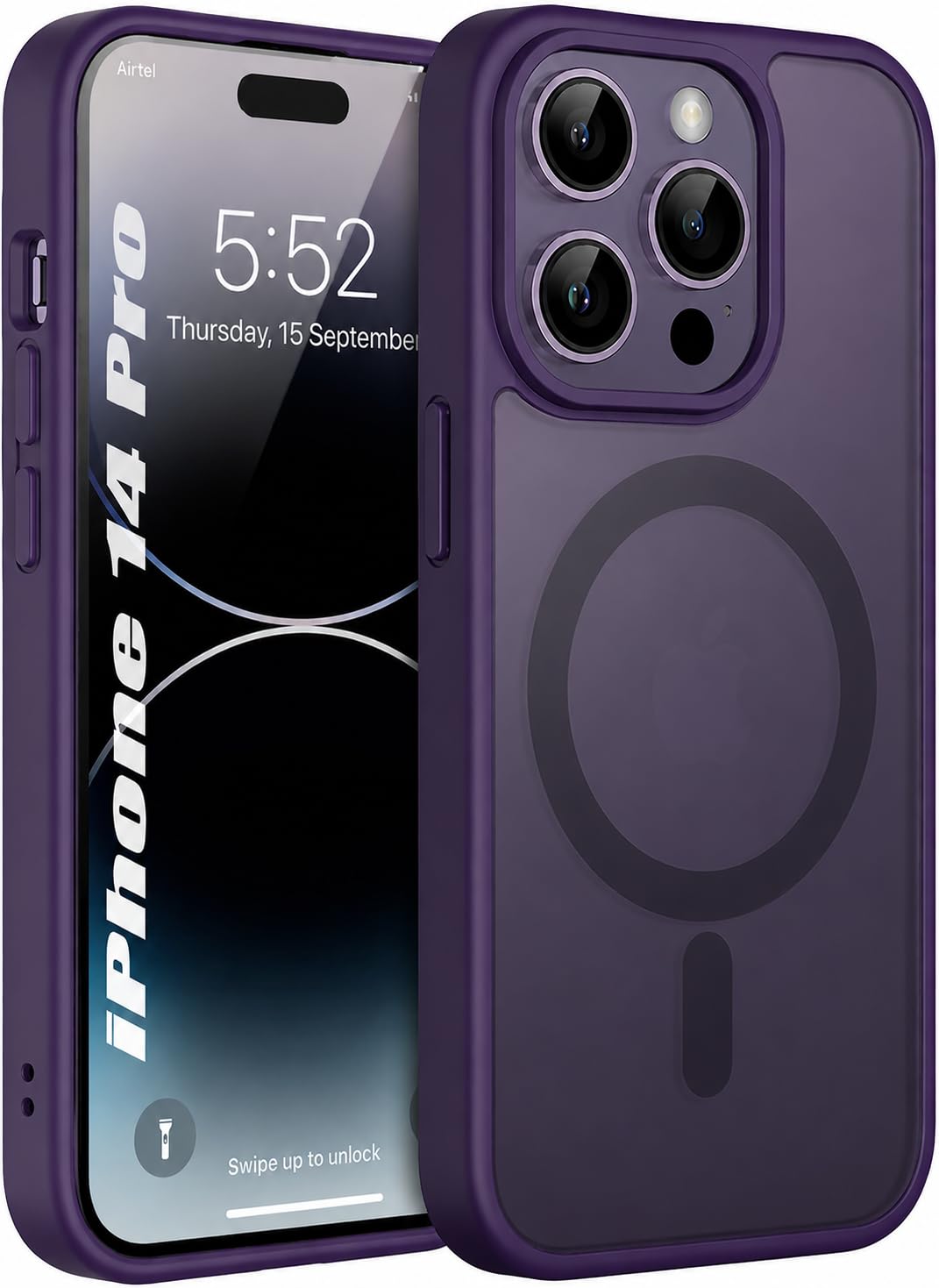 Enflamo Polycarbonate Matte Back Cover Case Compatible with Mag-Safe Designed for iPhone 14 Plus/iPhone 15 Plus | Ultra Hybrid Camera Bump Protection (Black) — Amazon image 10