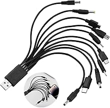 10 In 1 Charger Cable USB Universal Multifunctional Phone Multi Charging Cables for Many Adapters Compatible with Samsung LG Huawei ZTE and Sony Ericsson Nokia PSP USB Charging Cables