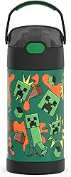 THERMOS Garrafa infantil FUNTAINER com canudo, 350 ml, Minecraft
