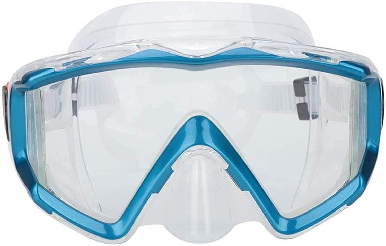 Full Face Snorkeling Maschere da Sub Occhialini da Nuoto Snorkeling Scuba Snorkeling Mask Wide View Gel di silice Lente temperata Occhialini da Sub Occhiali per Adulti (Oro) (Blu)