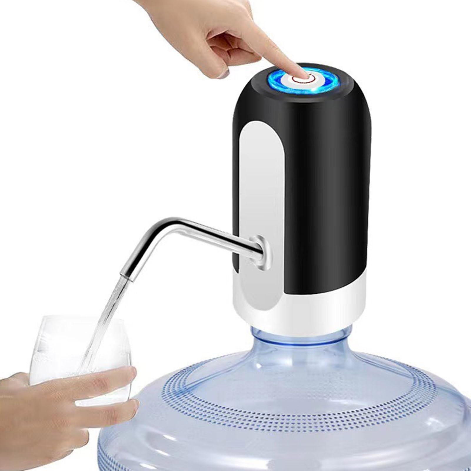 JFBLSD Bottled Water Dispenser, Portable Rechargeable Bottled Water Jug Pump(Black)