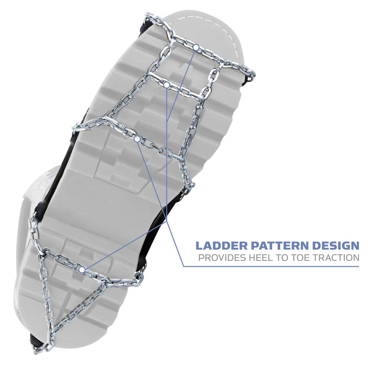 YAKTRAX Chains Heavy Duty Traktion Wandern Cleats, Durable TIG Welded Links, bietet Traktion in EIS & Schnee, schwarz