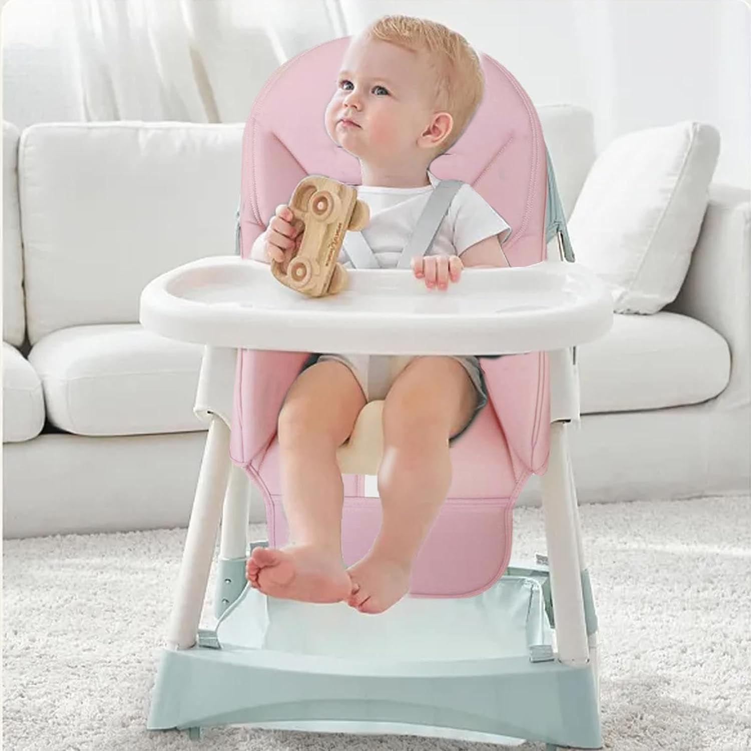 Cuscino per Seggiolone, Fodera per Sedia da Pranzo per Bambini, Imbottitura Seggiolone in Pelle PU, Morbido E Confortevole, Copriseggiolone Universale per Peg Perego, Baoneo, Kosmic Jan, Siesta Zero3