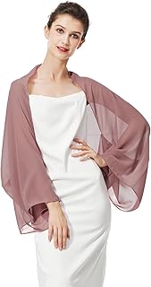 BEAUTELICATE Bridal Wedding Chiffon Shawl Shrug with Arm Hole Bridesmaid Cover Up Evening Party Summer Shawl