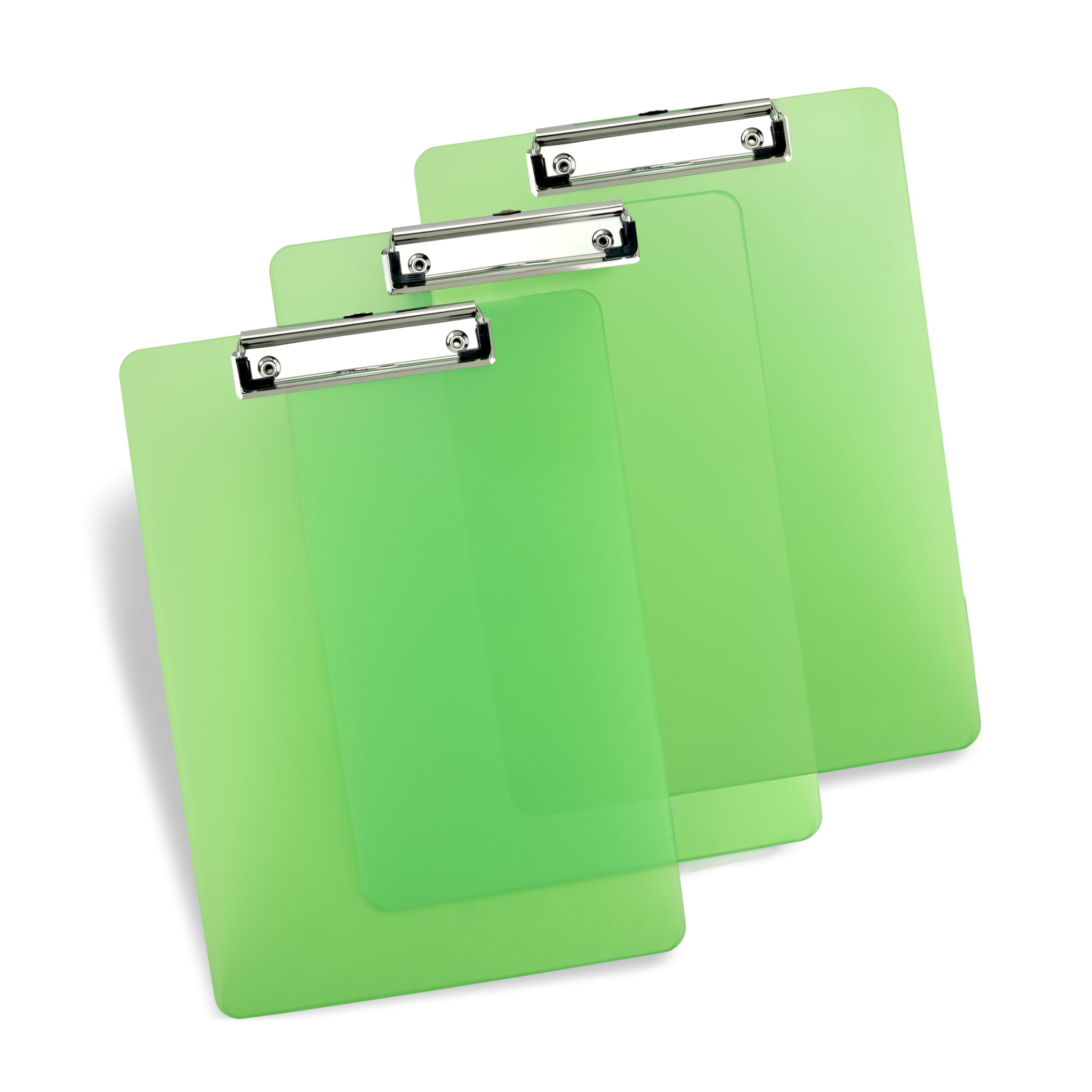 Rapesco 1823 Business Pack: 3 Clipboards, A4, Green Frosted Transparent