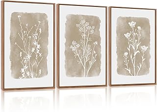 CHDITB Botanical Farmhouse Wall Art Set, Framed Boho Plant Wall Decor, N...