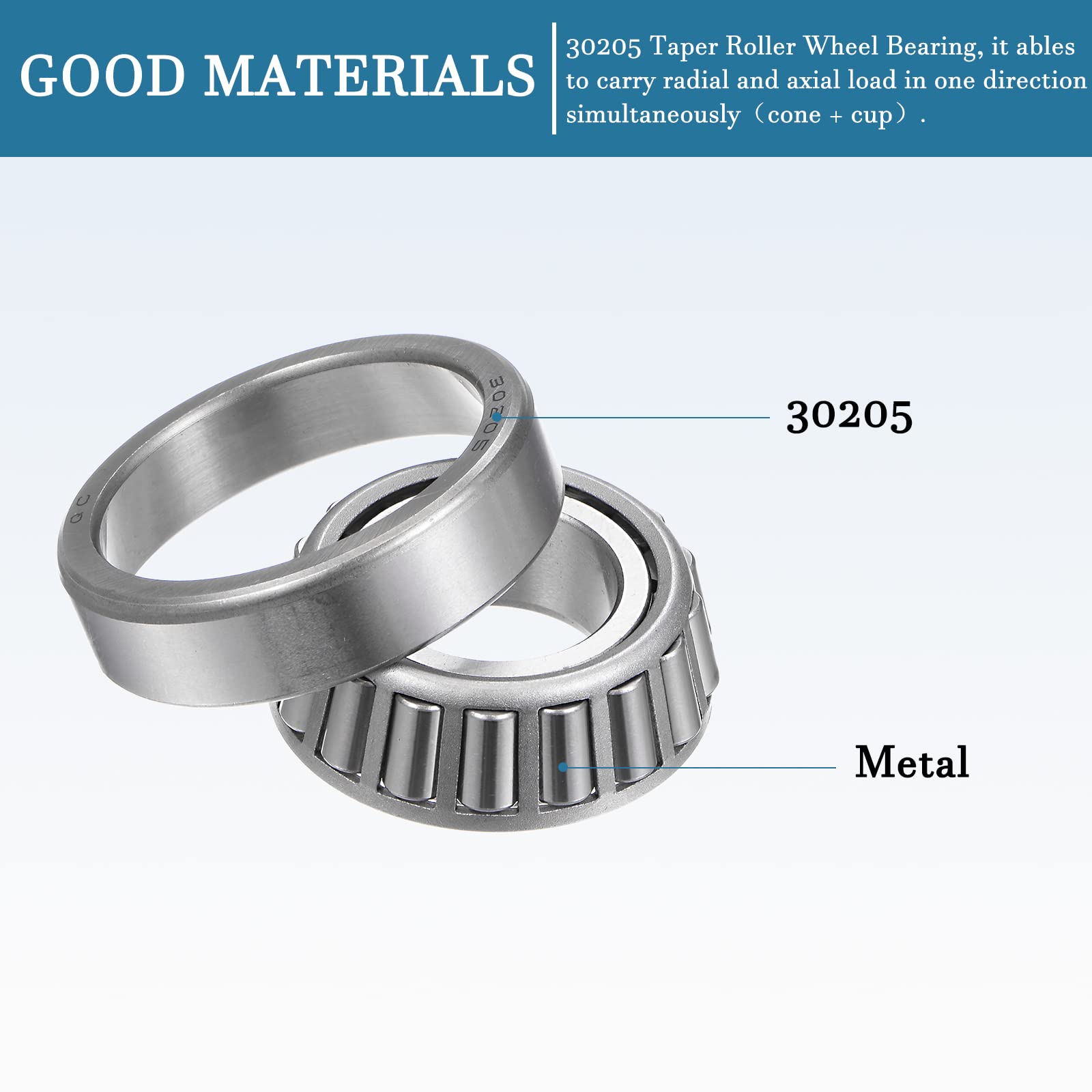 30205 Singola Filo 25mm X 52mm X 16,25mm Cono Cuscinetto A Rulli Conici