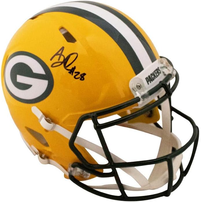 AJ Dillon Autographed Green Bay Packers Speed Authentic Full-Size Football Helmet - BAS COA : Collectibles & Fine Art