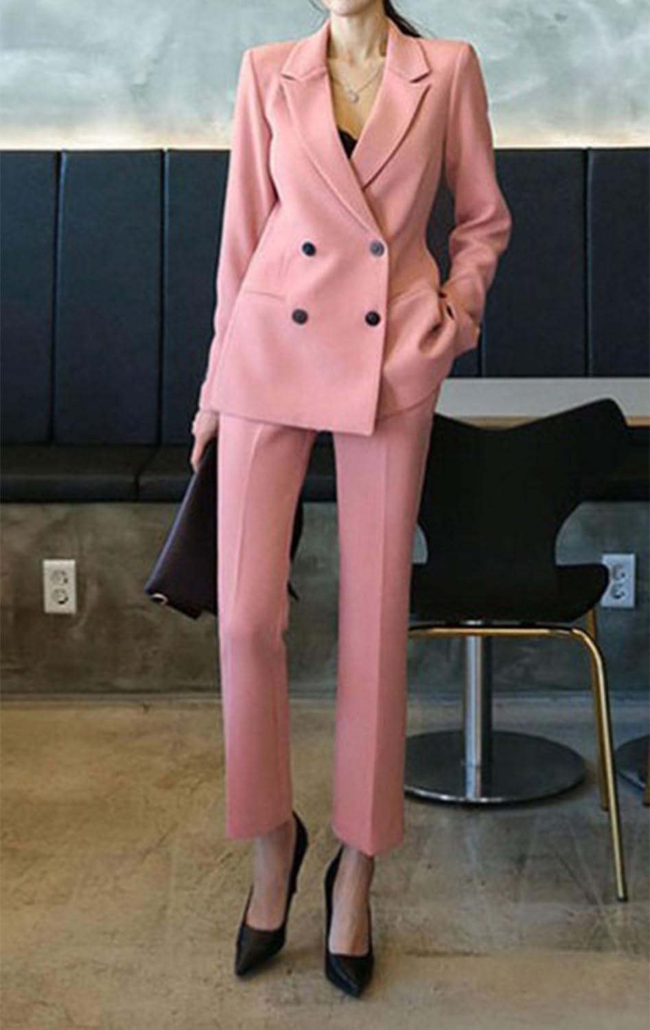 Donna Ufficio Signora Suit Due Pezzi Outfit Giacca Pantaloni Personalizzati per Affari quotidiani