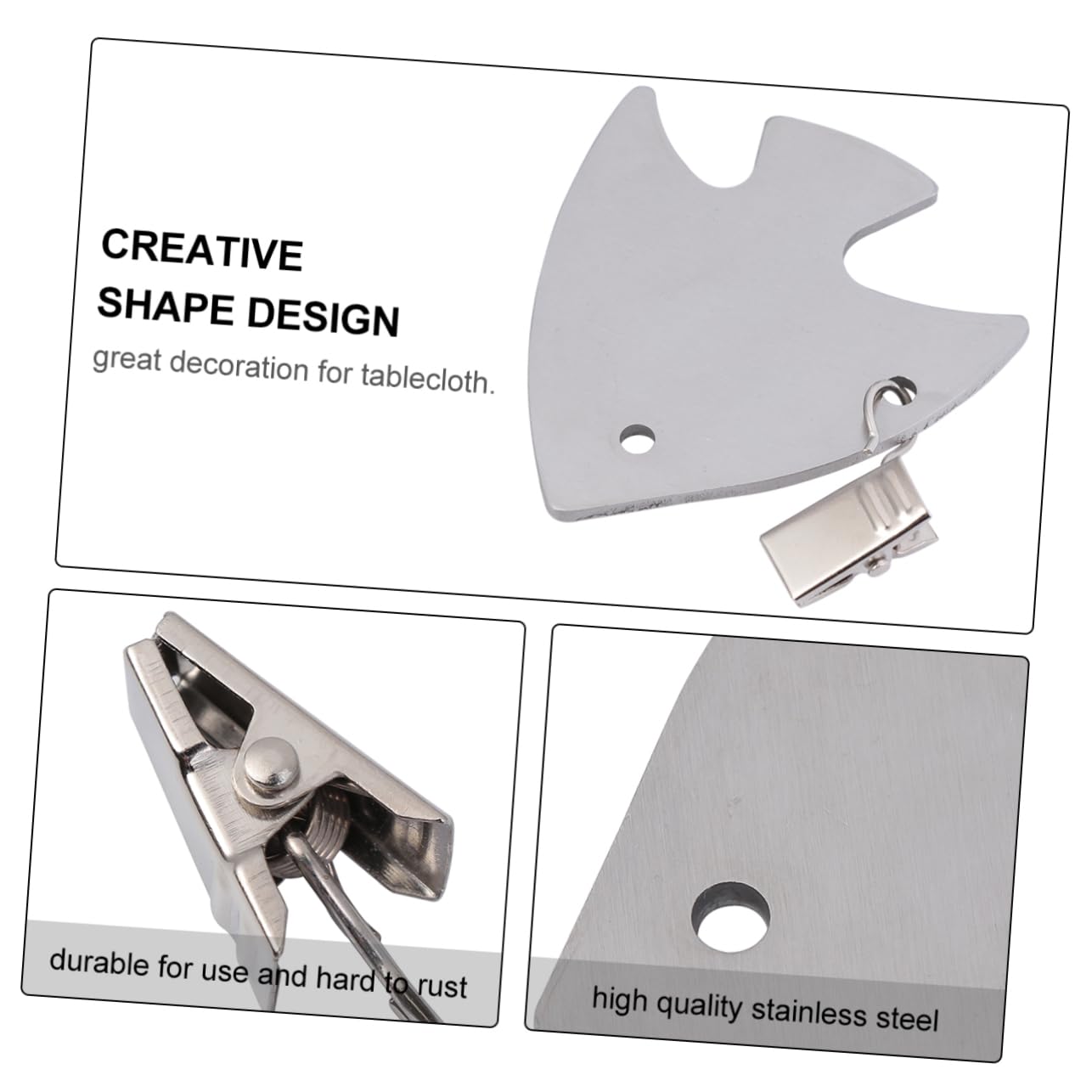 GRIRIW Elegant Stainless Steel Tablecloth Pendants Windproof Holders for Outdoor Tables for Picnics Camping