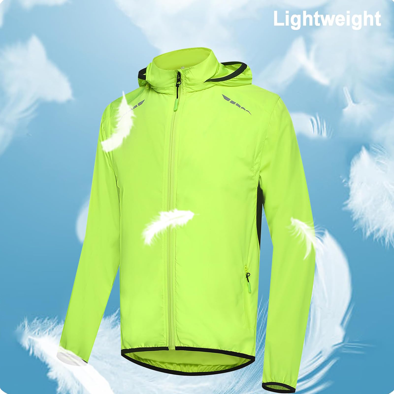 ARMAAN Chaqueta Impermeable Ciclismo De Hombre, Cortavientos Reflectante, Para Bicicleta De Montaña, Ropa Para Golf, Senderismo Y Actividades De Running