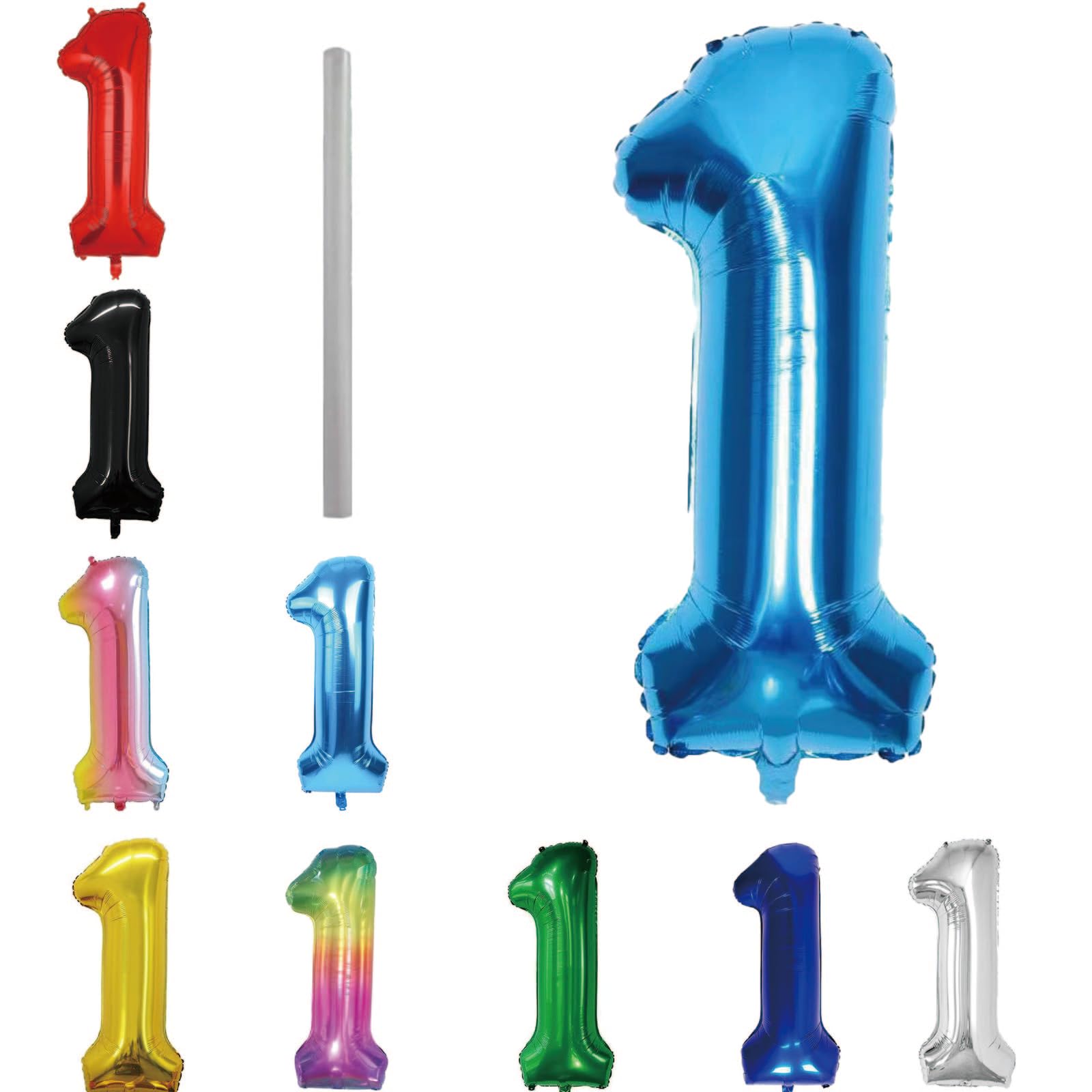 Geburtstag zahlen Luftballon 1 jahre-hellblau XXL Jumbo Folienballon 40 Zoll – 101 cm Luftballons 1 Geburtstag Junge Mädchen Babyparty Geburtstagsdeko Jubiläumsparty Dekoration