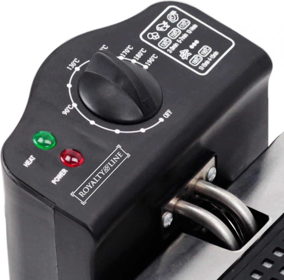 ROYALTY LINE, Friggitrice EFT2000L da 3 L 2000 W - Friggitrice elettrica con cestello da 15 L, timer preciso, tubo a riscaldamento rapido, facile da pulire, ideale per fritture gustose