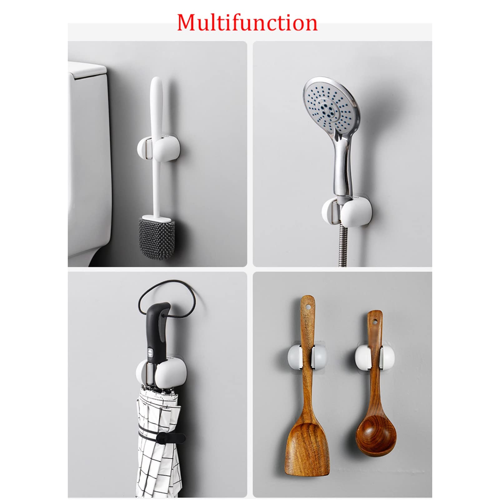 Soporte de Escoba de Montaje en Pared de plástico, Soporte de fregonas Antideslizante sin taladrar, Sujetador de fregonas for Traje, for el hogar, baño, Cocina, jardín, Garaje (Size : 4 Pieces)
