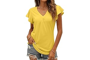Women's Flowy Summer V-Neck Blouse