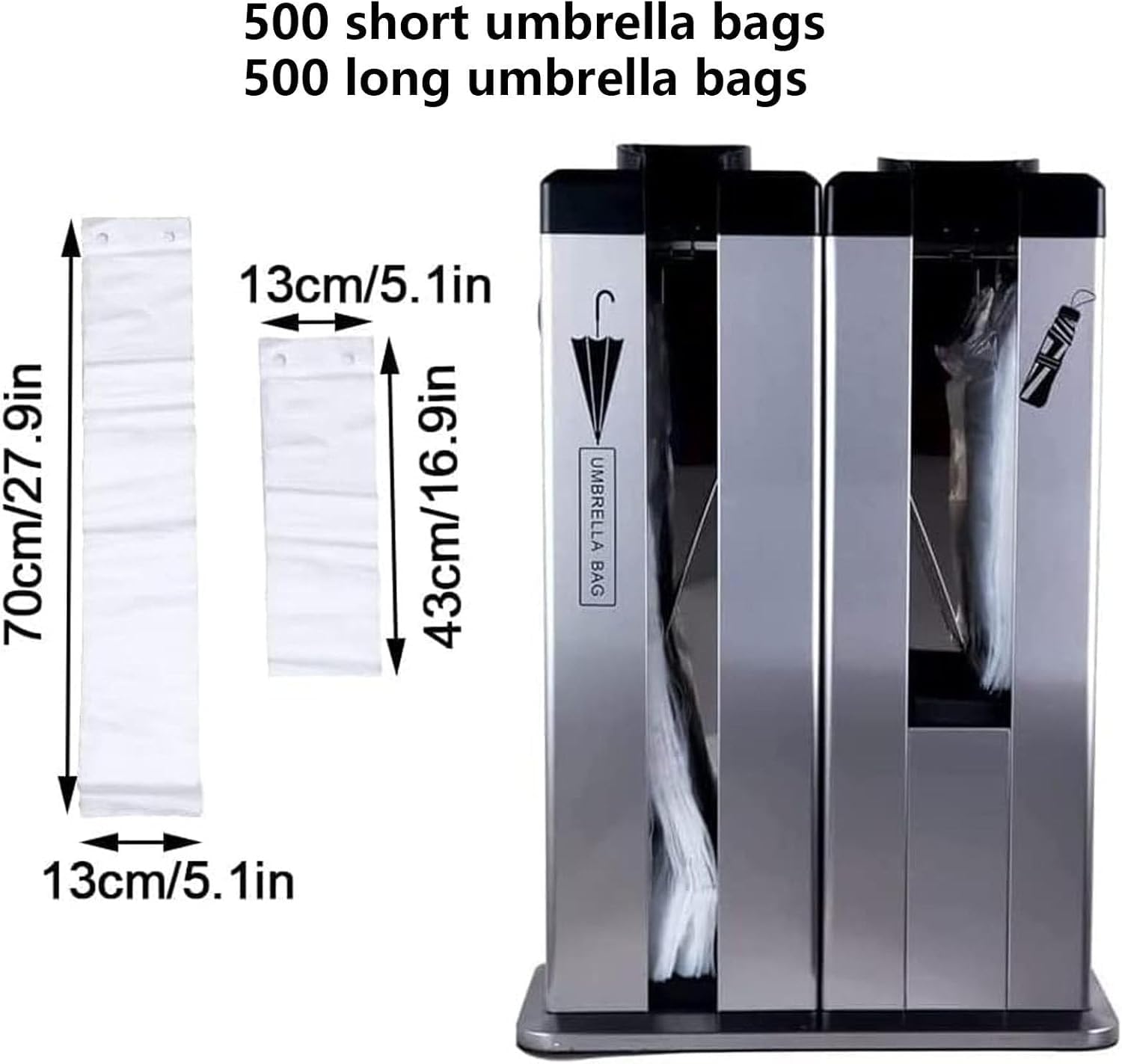 Machine Automatique d'emballage de parapluies humides à Double Fente, incluant 500 Sacs Longs et 500 Sacs Courts, Support pour Usage Professionnel