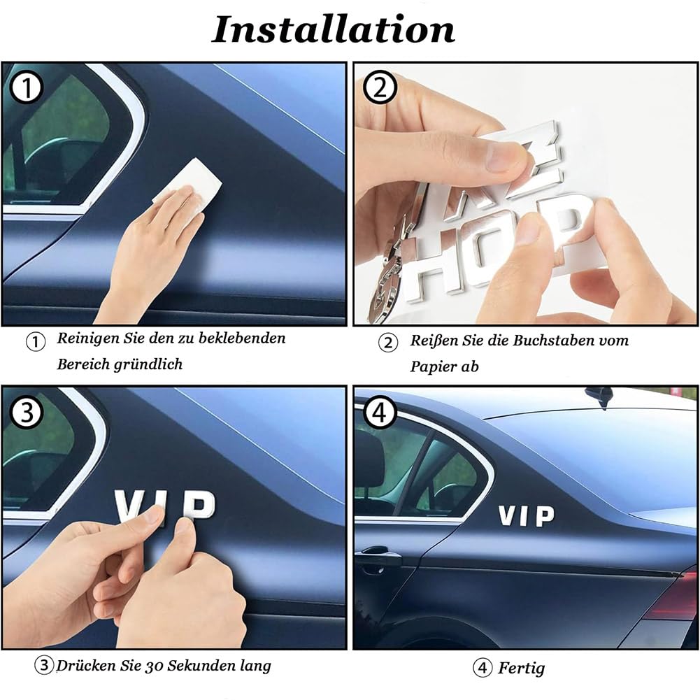40 Pegatinas 3D DIY Letras de Personalizadas Coche a, 26 Letras Etiquet 10 numeros 4 símbolos, Coche Auto Emblema Carta Insignia Etiqueta, DIY Logo Decoración