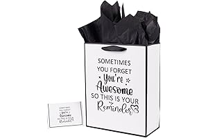 Lyforpyton Large Reminder Gift Bag - Black and White Bag For Men and Women