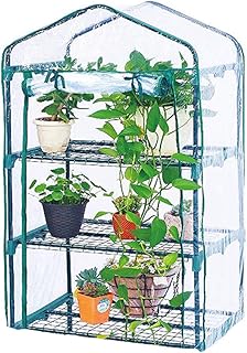 Piccola casetta con chiusura lampo e pellicola, protezione solare, resistente alle intemperie, ideale come serra per pomodori per terrazze, giardino (6 misure a scelta)Esclusa la staffa