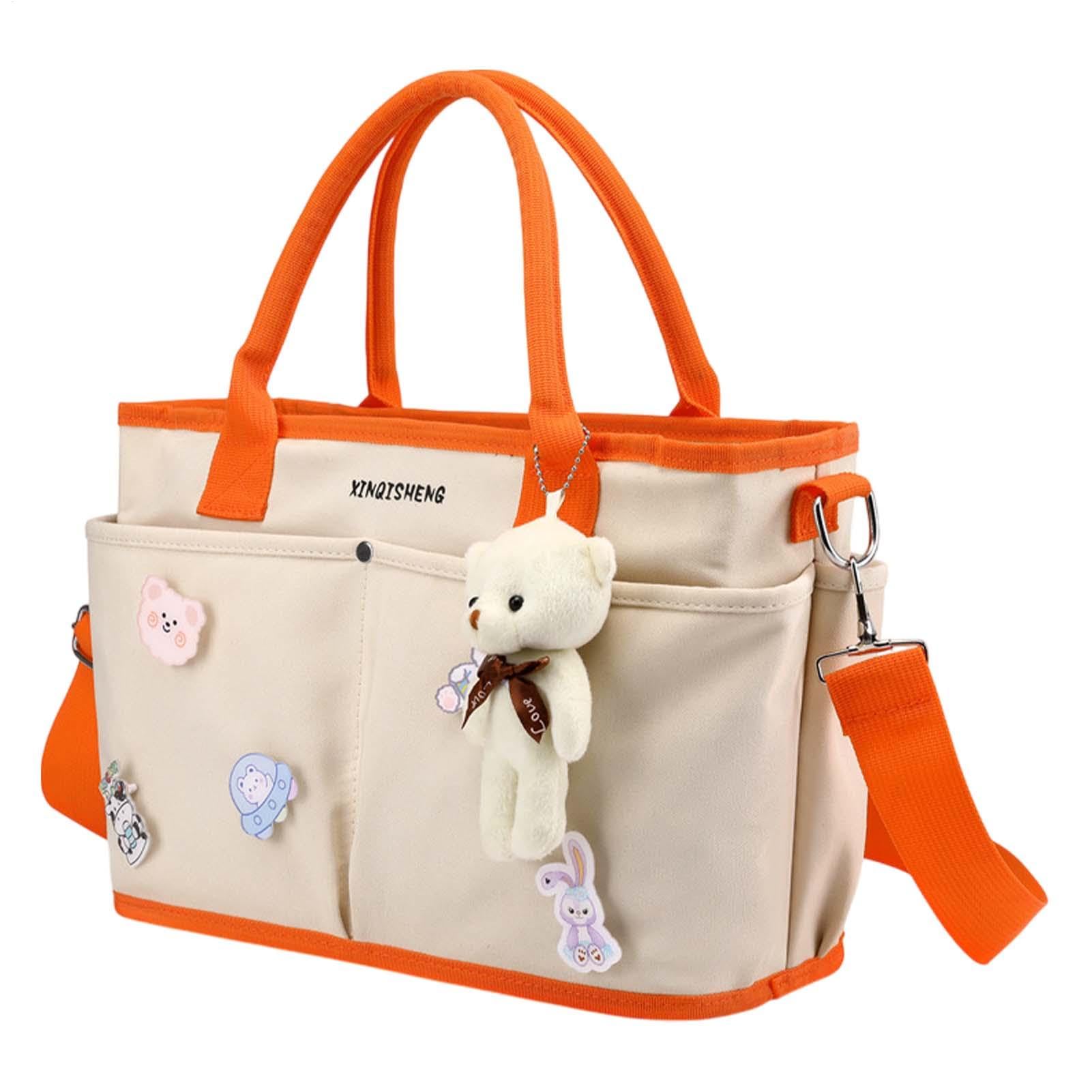 [Fruusv] Satchel Diaper Bag, Diaper Bag with Large Opening, Dry and Wet Separation Bags, Lightweight Diaper Bags, Nursery Storage Bags, Tote Bag with Dry and Wet Separation for Nursery