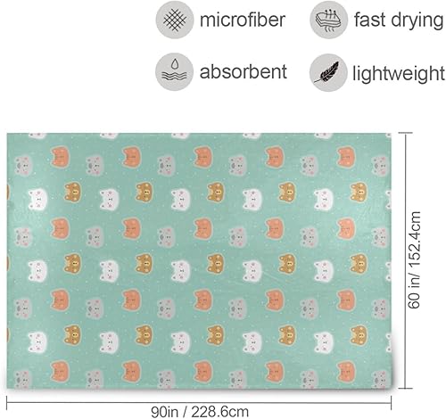 Miniatura 3 de Cats with Cute Paw Green Fluffy Blanket Lightweight Microfiber Holiday Flannel Fleece Blanket 60"x90" for Office Home Decor Couch Travel Adults Kids