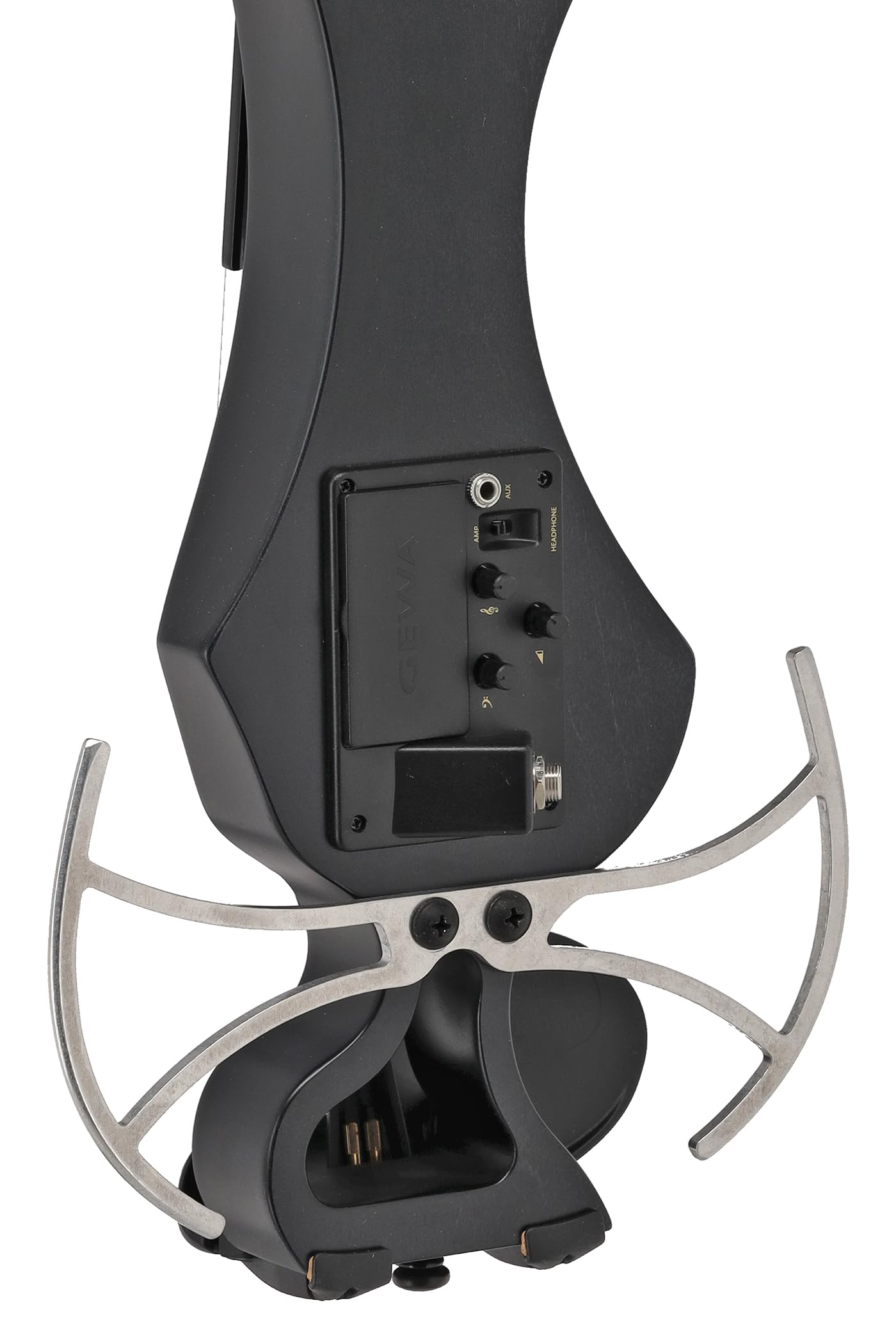 Violino elettrico GEWA, violino elettronico, Novita 3.0 nero con adattatore per poggia spalle, 4 corde