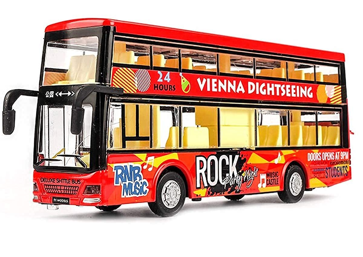 Soflita Plastic New Die-Cast Double Decker Metal Bus 7.5 inch Luxury Bus 4 Wheel with 2 Openable Doors & Light Music (Metal Bus_Multi) (B0BXYMV7KV) Amazon Price History, Amazon Price Tracker