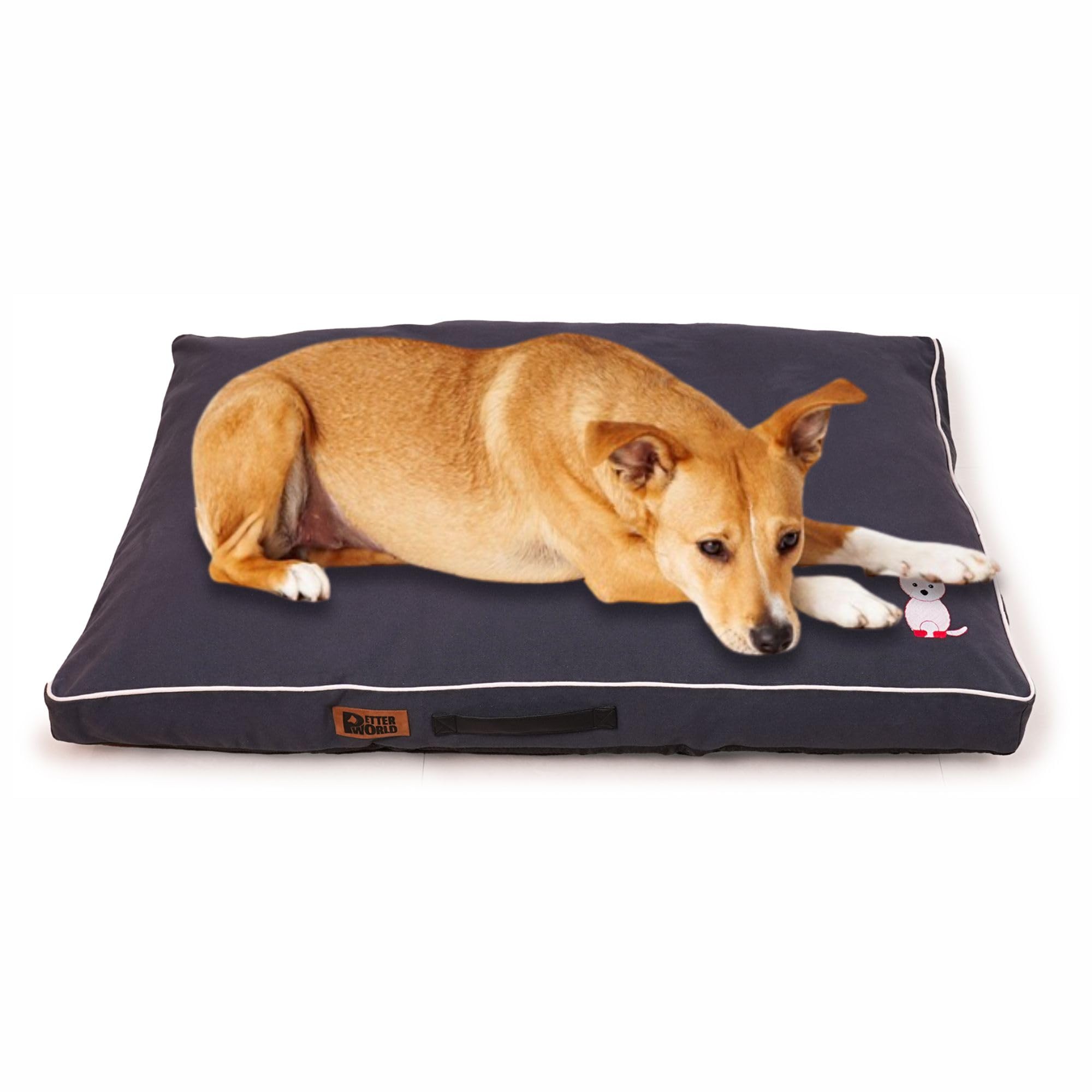 PETTER WORLD All Weather Econo-Luxury Cushion Mattress Bed for Dogs & Cats (Autumn Grey) (Extra Large (42"X30"X5"))