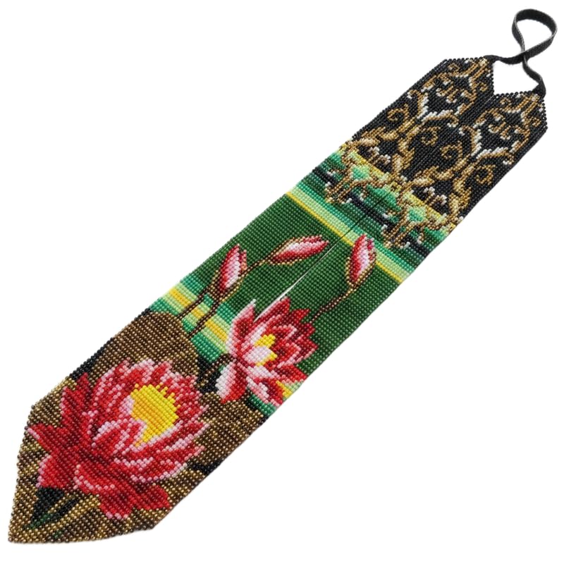 Collier Gerdan ukrainien idée cadeau culturel bijou floral multicolore unique