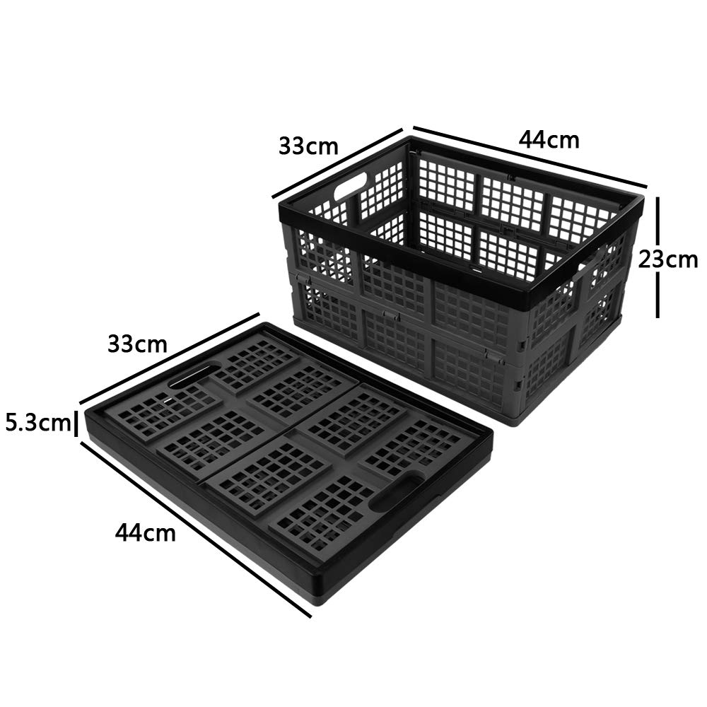 Bringer 30 L Zusammenklappbare Milchkiste, 3er-Set Stabile Profi-Klappbox