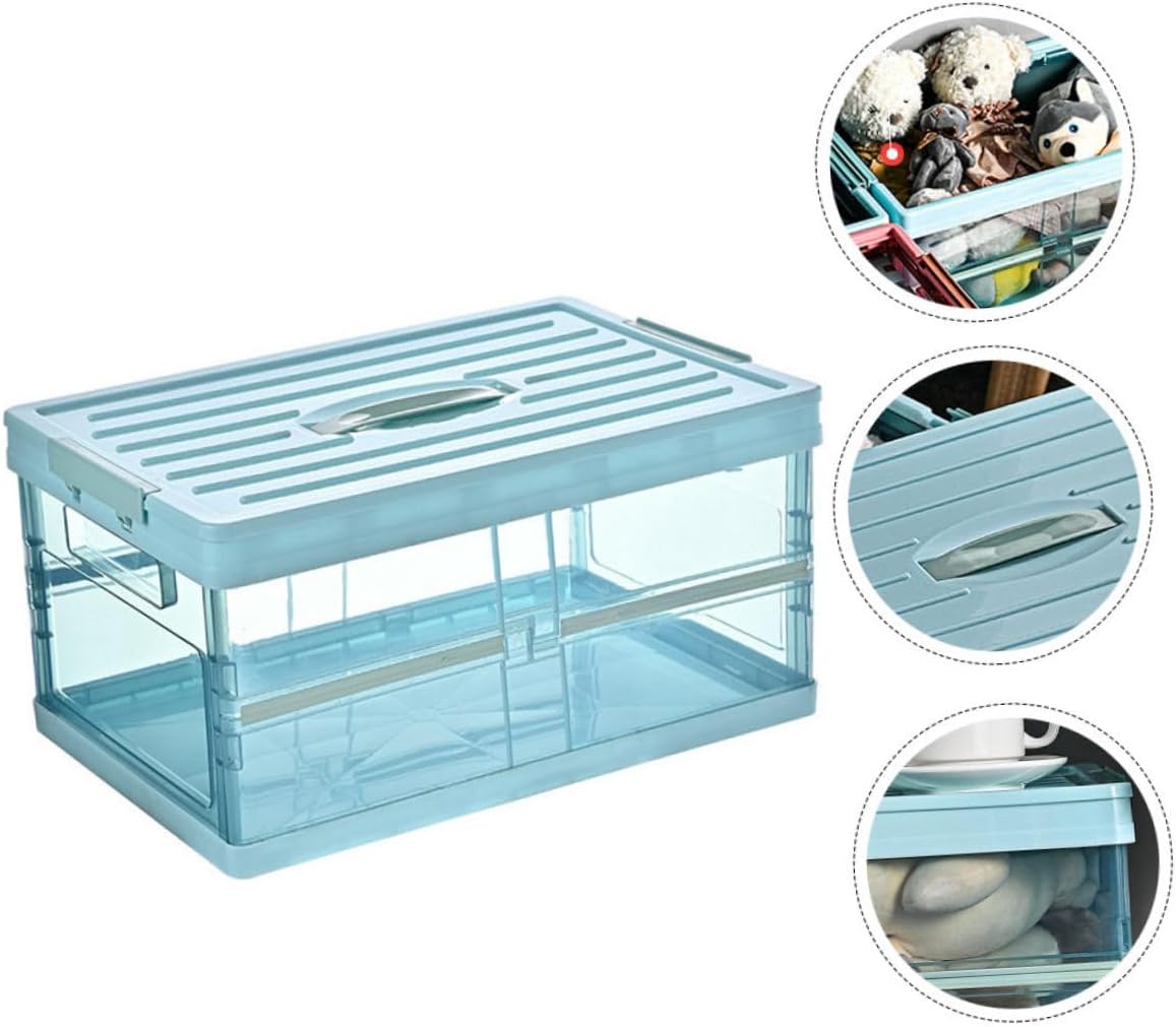 Cabilock 1pc Foldable Clothes Storage Box Organizing Container for Home and Car Trunk Capacity Lid for Clothing Food and Books