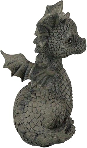 Miniatura 5 de Ebros Gift Fantástica figura de dragón de jardín de 5.25 pulgadas de alto, lindo bebé Drake con acabado de resina de imitación de Calabozos y