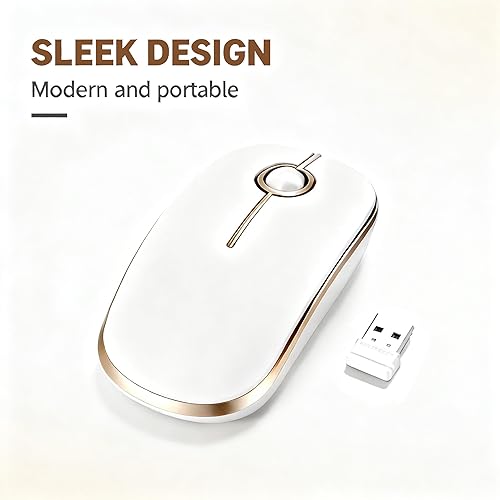 Miniatura 9 de Unipows Ratón inalámbrico – Ratón de computadora portátil delgado de 2.4 G con nano receptor, ratones ópticos móviles de menos ruido para laptop,